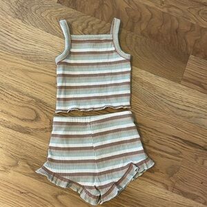 Quincy Mae striped matching shortie tank set